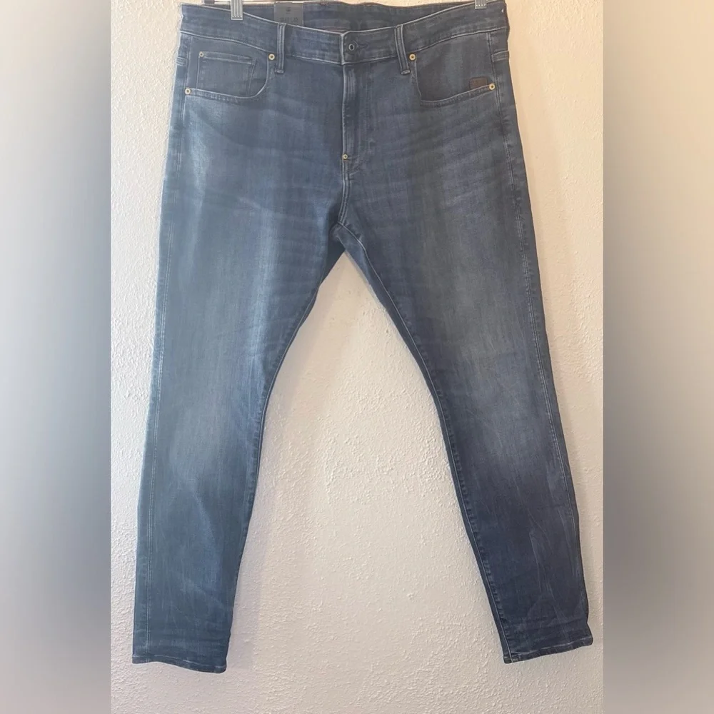 G-STAR Revend Skinny Jeans Men's W40/L32 Stretch Whiskers Faded Denim NWT